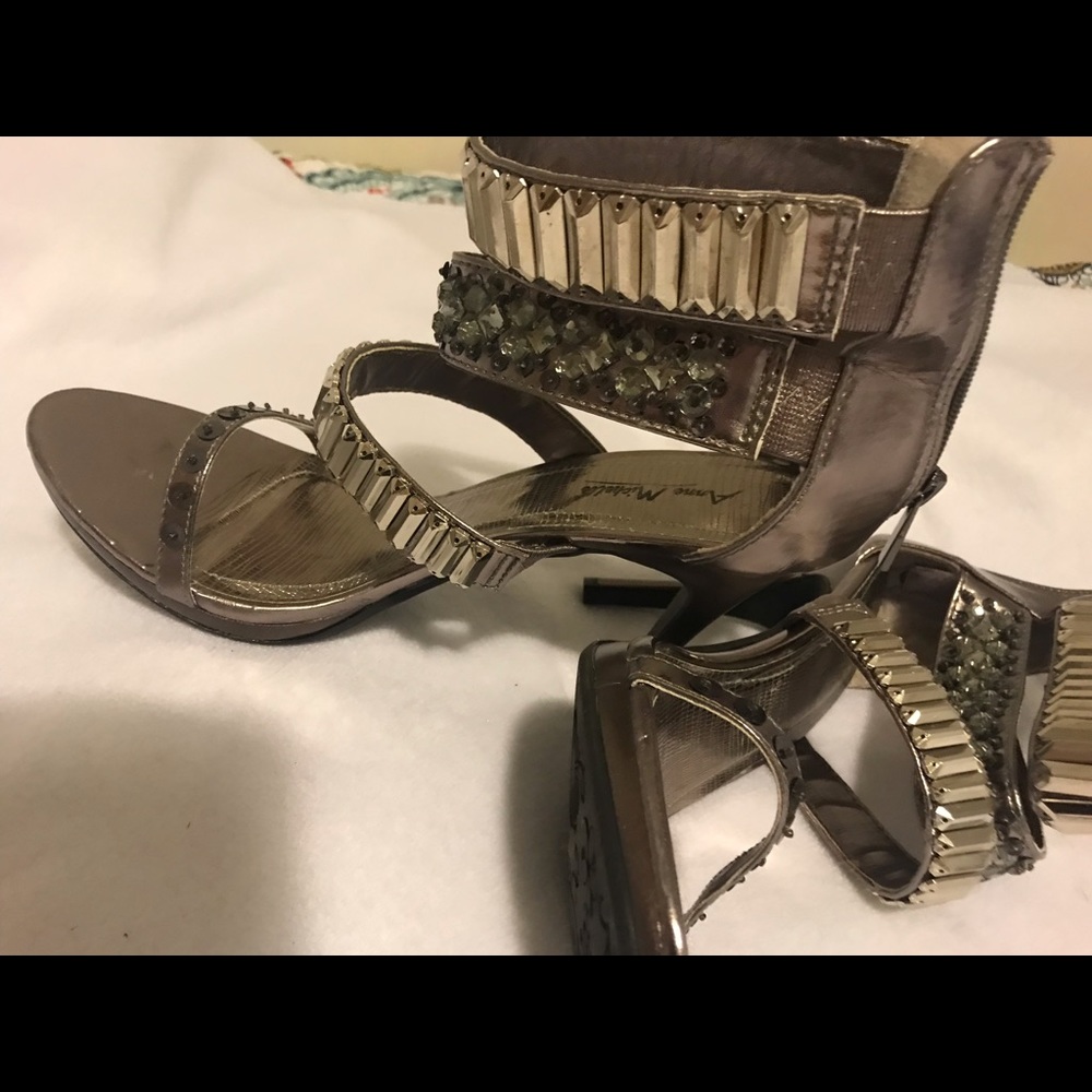 Pewter in color sandals.